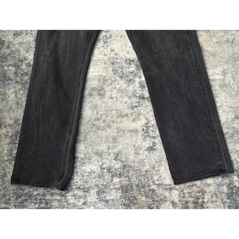 Levis 501 Jeans Mens 40x34 (Fits 38x32) Black Denim Straight Leg Button‎ Fly